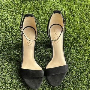 Sam Edelman Womens Heeled Sandals Yaro Black Suede Size 7.5